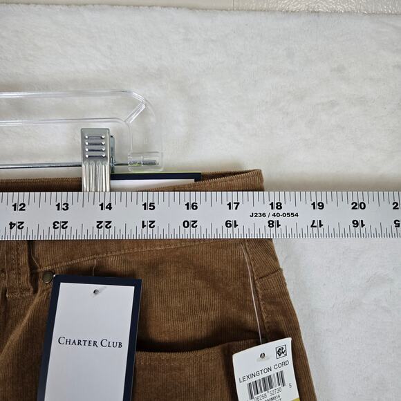 Charter Club Lexington Straight Corduroy Pants Womens 14 tan jeans 0744 - Picture 8 of 11